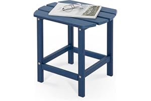 TORVA Adirondack Outdoor Garden Side Table, HDPE Recycled Plastic End Tables for Patio, Garden Coffee Table Weather Resistant, Navy Blue Color
