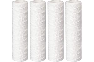 ‎GEEKPURE Geekpure PP Wundschnur Sediment Wasserfilter Kartusche 2,5 x 10 Zoll Entfernen von Schlamm Sand Rost – 5 Mikron, 4 Stück