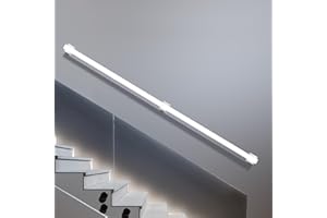 MBEUAIVV Barandilla para escaleras, para interiores, 180 cm, color blanco, pasamanos para escaleras, exterior/interior, acero inoxidable, color blanco, 180 cm