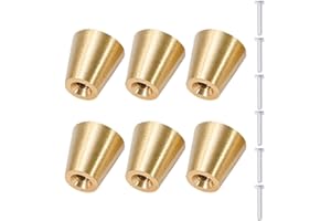 NAKUPENDA 6Pcs Bouton de Meuble Boutons de Tiroirs Boutons D'armoire en Laiton Massif Poignées de Meuble pour Armoires Commode (15x15mm)