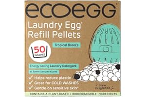 Ecoegg Laundry Egg Refill Pellets | Detergent and Fabric Softener Replacement | No bio, enzymes, bleaches or phosphates | 50 Washes | Tropical Breeze