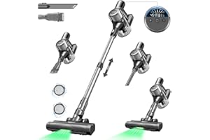 Ultenic U12 Vesla Powerful Cordless Vacuum Cleaner with 45000Pa, [Upgraded Anti Hair Wrap] Deep Cleaning, Allergy Friendly, Tangle-Free Brush, LED Display, Hoover for All Hard Floors Carpet Pet Hair