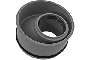 MegaHaustechnik HT Innenreduzierstück exzentrisch mit Muffe DN50 x Gummi-Dichtung DN160, für Rohr Außendurchmesser 50mm auf Steck-Ende Dichtung außenreduziert Abfluss Leitung Abwasser Reduzierstück KG