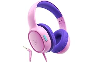 Tronsmart KH01 Kinder-Kopfhörer, faltbar, Over-Ear mit Sicherheitslautstärke 85/93 dB, HD-Stereo, 3,5-mm-Klinkenstecker für Jungen/Mädchen/Schule/Kindle/Reisen/Tablets (Rosa)