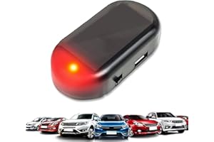UNIHOC Solar Power Simulato Allarme Auto Luce LED, Antifurto Luci Di Segnalazione, Rosso