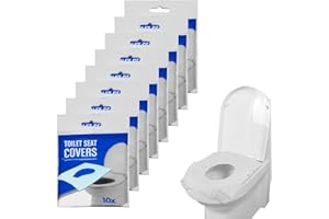 PUMUKY 80 Pièces Protege Toilette Jetable,Protege WC Jetable,Protege Cuvette Wc Jetable,Serviette de Toilette Jetable,Tapis de Toilette Jetable Pour Voyage de Camping d’HôTel Public