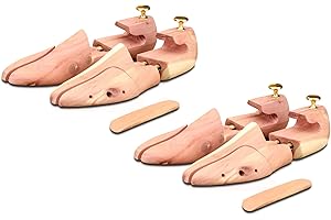 Langer & Messmer 2 paires embauchoirs en bois de cèdre (pour hommes et femmes), chausse-pied en bois de cèdre compris, pointures double taille 34 à 50, l'original