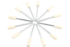 Futheda 12pcs 5mm Cylindrical Felt Polishing Pad, Felt Polishing Kit Polishing Tools for Jewelry, Glass, Stone, Ceramic, Nail Art