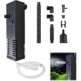 Vxiwscy 40L Aquarium Internal Filter &ndash; Efficient Filter with Activated Carbon and Flow of 200 L/H, 3 in 1: Water Filtration,