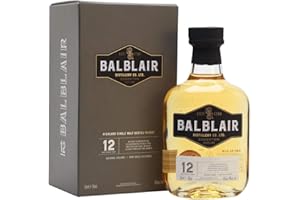BALBLAIR - 12 Ans - Whisky Single Malt - 46 % Alcool - Origine : Écosse/Highlands - Notes de Citron & Vanille - A déguster pur - 70 cl
