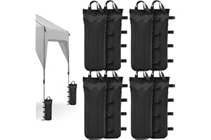 LITZEE Sandsäcke Zum Beschweren 8 Stück, Sandsack Beschwerung mit Magischem Klettband, Gewichte Sandbag Stabil Winddicht, Sandsäcke für Zelt Pavillon Outdoor Strand Garten, 50 x 20cm