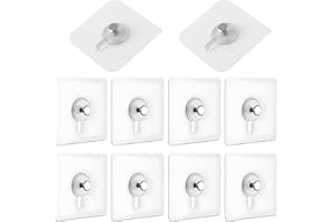 adspow 10 Ganchos Adhesivos para Fotos, Ganchos para Cuadros de Pared Adhesivos Desmontables, para Colgar Fotos, Marcos, Corona y decoración de Pared, sin Clavos