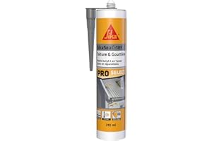 SIKA - Mastic et colle butyle 2 en 1 - SikaSeal-189 Toiture & Gouttière gris - Joints et réparations en couverture et vitrerie - Extérieur - 310 ml