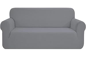 SAMSTEX Stylish Sofa Cover Stretch 1-Piece Sofa Slipcovers High Stretch Sofa Covers 3 Seater Thick Soft Sofa Protector Machine Washable Non Slip Couch Covers (3 Seater, Light Grey)