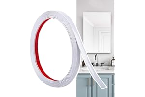 Hengrongshen Molduras Decorativas Autoadhesivas Blanco Mate (6M x 1cm) Despegar y Pegar, Tiras de Pared de PVC Flexibles, Ideales para Paredes, Espejos, Techos, Suelos, Armarios, Azulejos