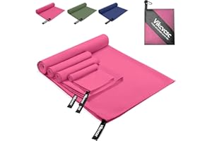 Vikcvcsc 4 Pezzi Asciugamano Microfibra Rosa Fucsia