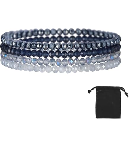 Set Di 4 Bracciali Elastici Multistrato In Cristallo E Perline Per Donna - Bracciale Boho Elegante, Regalo Per Amiche E Ragazze, Vari Colori