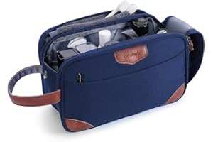 ECOHUB Trousse de Toilette Homme Voyage, Trousse de Maquillage, Imperméable à Grande Ouverture, Multi-Compartiments, pour Rasoir et Articles de Toilette, Idée Cadeau pour Homme, Bleu
