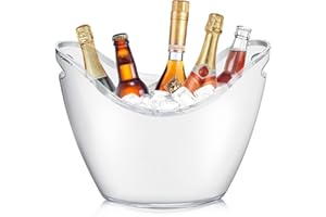 CAILION 8L Secchio di Ghiaccio dello Champagne, Secchio di Ghiaccio Acrilico di Grande capacità, Secchio del Vino, Secchio dello Champagne, Contenitore di stoccaggio della Frutta e della Verdura (white001)