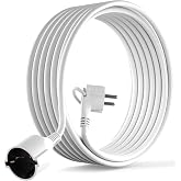 MutecPower Extension Cable 5 m with Flat Plug 90&deg; Angled with Protection Contact up to 250V 16A - Schuko Extension Cable IP20