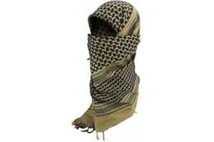 Gear4 Shemagh Keffieh Cheche US Army - Foulard Palestinien - Coloris Sable & Noir - Airsoft - Paintball - Outdoor