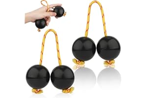 MELLYSTORE Kashaka Instrumento Africano 2 Pares Aslatuas Rhythmic Ball Bola de 5cm de Diámetro Kashaka Instruments Clásico Sonajero Agitador Percusión Manual para Bodas Fiestas Clase Musical (Negro)