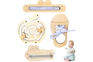 FENYW Busy Board per Bambini, 4 Pezzi Montessori Busy Board Accessori, Montessori Busy Board per Bambini, Fai da Te Giocattoli Educativi Pratici per Bambini e Bambine da 1 a 3 Anni