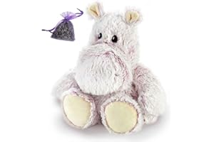 Warmies Intelex Microwavable Toys Puppy Sloth Elephant Hippo Heatable Warmer Soft Comforter Plus Lavender Filled Mini Bag (Marshmallow Hippo)