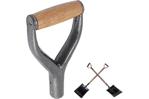 Culnflun Schaufelgriff, Y-förmig, 12,22 Zoll Innendurchmesser, Ersatz-Spatengriff mit Holzgriff, Garten-Grab-Rechwerkzeug (Silver)