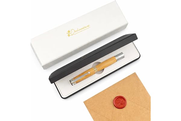 Déclinaisons - Stylo Plume Luxe Bois Olivier d'Italie avec éléments plaqué Or 24k et Cristal. Personnalisé avec gravure. Boîte cadeau luxe | Cadeau Noël, Noces, Mariage, Anniversaire, Docteur