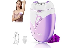 QEWEUUIE Epilator for Women, Facial Epilator Electric for Face Hair Remover, Cordless Epilators with LED Light for Women Face Body Armpit Bikini Leg Hair Removal