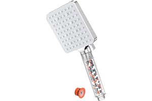 Shower Head with Filter,YEAUPE PRO Pure Shower,Bathroom Showerhead (115 * 100mm), Shower Heads High Pressure 6 Jet Modes,Universal Powerful Flow Rain Hard Water Softener Handheld Shower Head,White