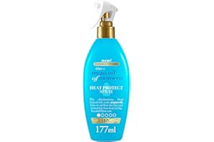 OGX Shine + Argan Oil of Morocco Spray Termoprotettore Capelli, Protettore termico capelli con Olio di Argan del Marocco, Termoprotettore capelli spray per una protezione fino a 230°C, 177 ml