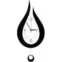Orologio Da Parete Moderno In Legno Con Pendolo – Design Goccia Di Pioggia, Silenzioso, Senza Ticchettio, 30x57 Cm