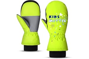 ThxToms Mitaines de Gants de Ski pour Enfants Gants de Ski Hiver -15℃ | Coupe-Vent Imperméable Chaud | Temps Froid épaissi en PU | Sports de Plein air Snowboard Ski | Garçon et Fille de 2 à 10 Ans