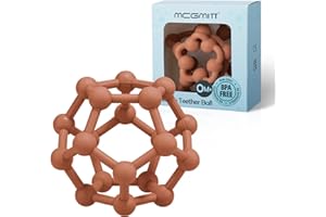 MCGMITT Mordedor de Silicona - Juguete para bebé de 0 a 12 Meses, bola flexible, Pelota Sensorial Mordedor Bebe para Agarre y Dientes, Regalos para Recién Nacidos, sin BPA（Naranja）