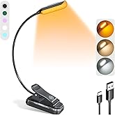 Glocusent S&ouml;ğ&uuml;t Yatakta Kitaplar i&ccedil;in Okuma Işıkları, 10LED Parlak Kitap Işığı, 3 Renk ve 3 Parlaklık, Şarj Edilebilir Kitap 