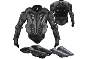 JUSTDOLIFE Équipement De Protection De Moto pour Enfant, 5 PièCes GenouillèRe Respirante CréAtive Equipement Moto Cross Enfant pour Tout-Terrain Cyclisme Ski Patinage