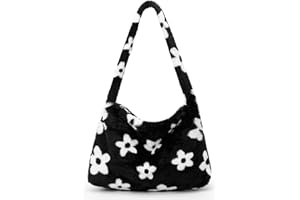 KALIDI FANCY FOREST KALIDI Fluffy Tote Bag with Zipper Large Soft Plush Shoulder Bag Cute Crossbody Bag for Girls Womens