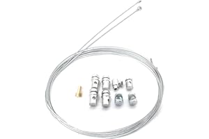 MAOZHOU Universal Motorcycle Emergency Throttle Cable Repair Kit,2 PCs 2m Steel Clutch Throttle Brake Cable,Universal Clutch Brake Throttle Cable Repair Kit with Nipples Universal Parts