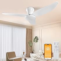 Ventilatore Da Soffitto Con Luce LED E Telecomando – Diametro 132 Cm, 6 Velocità, Motore DC Silenzioso, Regolabile E Reversibile, Per Interni