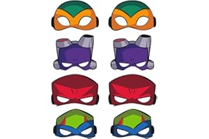 Turtles Maschere Di Compleanno CBOSNF 8 Pezzi Maschere Per Bambini,Maschere In Carta Anime Per Bambini Per Compleanni, Feste e Riunioni Di Famiglia Compleanno Cosplay Masquerade
