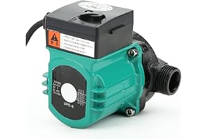 JECTSE Bomba de Circulación de Agua Caliente de 220 V 100 W, Arranque Automático Ultrasilenciosa, Accesorios de Latón NPT de 3/4 Pulgadas, Enlatada