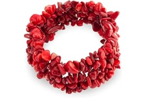 BLING JEWELRY Grandi Colori di Cristallo Viola Marrone Occhio di Tigre Ametista Rosa Quarzo Nero Onice Blu Lapis Verde Rosa Quarzo Blu Rosso Turchese Gemme Chips Dichiarazione Bracciale Largo per Le Donne