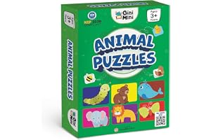 GiniMini Animals Jigsaw Puzzle for Kids 2 3 4 5 Years Educational 2 Piece Puzzle for Memory & Motor Skills Return & Birthday Gifts for Boys & Girls