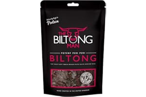The Biltong Man | Peri-Peri Beef Biltong | Healthy High Protein Dried Chilli Beef Snack | (250, Grams)