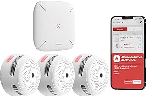 X-Sense Rilevatore di fumo intelligente XS01-M con stazione base SBS50, rilevatore di fumo senza fili con Wi-Fi, rilevatore di fuoco collegabile, compatibile con l'app, FS31