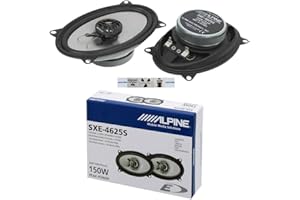 GK SOUND 2 Altavoces Compatible con Alpine SXE-4625S SXE 4625S coaxial de 2 vías 4" x 6" 10 x 15 cm 100x150 mm 20 Watt rms y 150 Watt MAX para Coche, por par + 5 Stickers Gratis