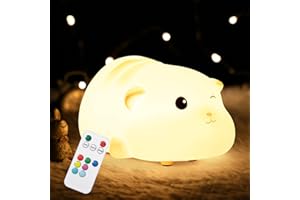 CHWARES Veilleuse pour enfants, veilleuse chat avec télécommande, lampe Kawaii 7 couleurs, décoration de chambre, rechargeable par USB, jolie lampe cadeaux pour bébé, enfants, petits, adolescentes
