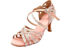 MGM-Joymod Sandales de danse à bout ouvert et avec sangles croisées Strass Pour femme Pour salle de bal